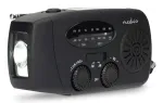 Nedis RDFMCR2000BK Saulės Radijas su Žibintuvėliu ir SOS Funkcija, FM/AM, USB-C, 2000 mAh, Juodas