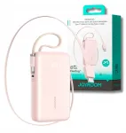 Joyroom JR-PR2L Power Bank 10000 mAh 35W su skaitmeniniu ekranu, įmontuojamais 2x Type-C laidais (0,7 m) Pink