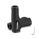 ROCKBROS Microfiber Leather Bicycle Grips Black 130mm Double Lock-on Ergonomic MTB Road Bike Grips