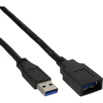 InLine USB 3.2 Gen.1 ilginimo laidas, A tipas (vyras) / A tipas (moteris), juodas, 1m
