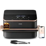 Kar&scaron;to oro gruzdintuvė Cosori Dual Blaze Twinfry Chef Edition, dviguba, 10 L, 2800 W, tamsiai pilka, rožinis auksas