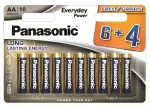 Panasonic Everyday Power &scaron;arminės AA baterijos LR6 10 vnt. pakuotė (6+4 dovanų) - 1,5V, 10 metų galiojimo laikas, Triple Tough danga