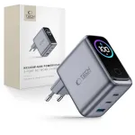 TECH-PROTECT PowerVision NC100W GaN 100W 3 prievadų USB-C PD ir USB-A QC3.0 sieninis įkroviklis - tamsiai pilka