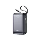 JOYROOM JR-PBF29 20000mAh 22,5W Power Bank su skaitmeniniu ekranu ir įtaisytais dviem Type-C laidais - juoda