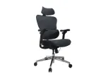 Equip ergonominė premium biuro kėdė su galvos atrama ir porankiais, mėlyna juoda
