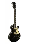 Stagg SEL-STD Black elektrinė gitara su vientisu alksnio korpusu, mahagoniniu klijuotu kaklu, raudonmedžio grifo lenta, HH garso davikliais, Tune-o-matic tilteliu