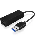 ICY BOX USB 3.0 A tipo į RJ-45 Ethernet prievadą adapteris, laidinis, USB, Ethernet, 1000 Mbit/s, juoda