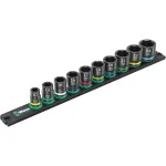 9607 Nuss-Magnetleiste B Impaktor 1 Steckschl&uuml;sseleinsatz-Satz 3/8 schwarz/gr&uuml;n, 10‑teilig, f&uuml;r Schlagschrauber