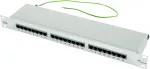 TELEG&Auml;RTNER Cat.5e 24 prievadų RJ45 prievadų skydas, 1U, 19 colių, &scaron;viesiai pilkas