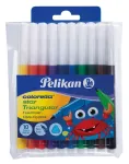 Pelikan 985663 plonų flomasterių rinkinys, 10 skirtingų spalvų, nuplaunamas ra&scaron;alas, ventiliuojami apsauginiai dangteliai, plonas 1,0 mm antgalis