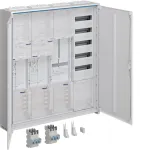 HAGER ZB34SEQ29EN univers Z pilnos komplektacijos skirstomoji spinta, 2 skaitiklių vietos, 3 laukai, 5 eilės, 180 modulių, IP44, balta