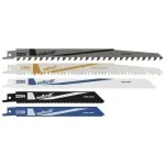 Wolfcraft 3599000 staliaus pjūklo geležčių rinkinys, 5 dalių, HCS ir bi-metalas, 150/230 mm, 6/18 TPI, universalus 1/2 colio kotas