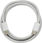PowerRay USB-C į USB-C duomenų ir įkrovimo kabelis, 60W PD, nailonu pintas, 1m, baltas, didmeninė pakuotė 4260357351156