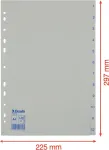 LEITZ Esselte plastikiniai skyrikliai, numeruoti 1-12, A4, balti, universalus perforavimas, 10 rinkinių (100153)