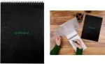 RHODIA GreenPad spiralinis bloknotas A4+ su linijomis, juodas, 90gsm, 80 lapų 119927C