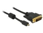 Vaizdo kabelio adapteris DeLOCK 83586 Micro-HDMI į DVI-D 2m Juoda