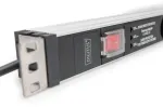 Digitus DN-95433 19 colių 1U rozetė su 5 saugiais lizdais ir 2 m kabeliu