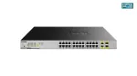 D-Link DGS-1026MP 24 prievadų stalinis Gigabit nevaldomas PoE jungiklis su 2 x 100/1000Mbps kombinuotais prievadais