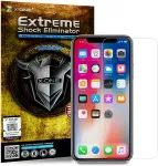 Apsauginis stiklas X-ONE Extreme Shock Eliminator, skirtas iPhone X, juodas, atsparus smūgiams, patvarus