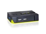 LevelOne 2-Port USB VGA KVM jungiklis, 2048 x 1536 pikseliai, juoda, žalia