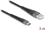 DeLOCK USB kabelis USB 2.0 3 m USB A USB C juodas 81123