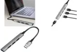 LogiLink USB 3.0 4 prievadų USB &scaron;akotuvas, aliuminis, pilkas (UA0391)