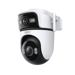 TP-Link Tapo C545D lauko saugumo kamera su dviem objektyvais, PTZ, IP, belaidė ir laidinė, lubų/sienos/stulpo montavimui, balta, sferinė
