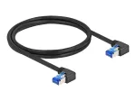 DeLOCK RJ45 Cat.6A S/FTP stačiakampis tinklo kabelis 1 m juodas