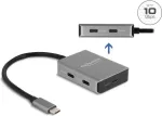 USB Type-C stotelė DeLOCK 64249 10000 Mbit/s Juoda Pilka