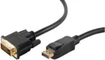 Vaizdo kabelio adapteris ShiverPeaks BS77493-1 3m DisplayPort DVI juodas