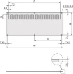 Schroff 30849022 perforuota galinė panelė, 3U, 63 HP