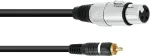 Audio adapterinis kabelis Omnitronic 30224028 &mdash; 1x RCA ki&scaron;tukas į 1x 3-pin XLR lizdą, 2,00 m, juodas