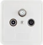 ShiverPeaks BS83905-1SETW BASIC-S antenos lizdas BK+SAT, 1 dB, 3 dalių rinkinys, baltas