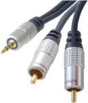 shiverpeaks sp-PROFESSIONAL garso kabelis 3 m 3.5mm 2 x RCA mėlynas - Chrom (SP30833)