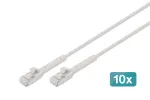 Digitus CAT 6A F-FTP lankstus jungiamasis kabelis, varinis, 3 m, pilkas, 10 vnt.