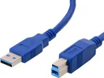 USB kabelis Helos 014681 USB 3.2 Gen 1, 1 m, USB A &ndash; USB B, mėlynas