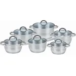 Puodų rinkinys Maestro MR-2120-12 &ndash; 12 dalių nerūdijančio plieno indai su nelimpančia danga, tinkami indukcinėms kaitlentėms