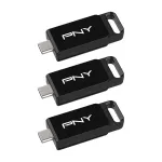PNY Elite 128 GB USB-C 3.2 Gen 1 atmintukas, 3 vnt. (mažmeninė pakuotė)