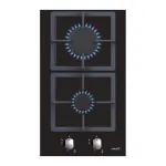Įmontuojama dujinė kaitlentė CATA SCI 3002 BK, 30 cm, 2 zonos, sukamieji valdikliai, juodas stiklas