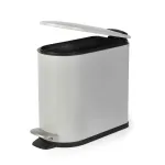 Beldray LA036690GRYPEU7 Slimline D-Shaped Pedal Bin 5 Litre, Grey