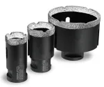 DEDRA Diamond Corers rinkinys Vakuuminis litavimas 28, 35, 68 mm 3 vnt.