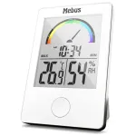 MEBUS 11130 termo-higrometras, baltas &ndash; skaitmeninis temperatūros ir drėgmės stebėjimo prietaisas su LCD ekranu