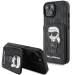 Karl Lagerfeld KLHCP15SSAKKNSCK Saffiano Ikonik Hard Case, iPhone 15/14/13 6,1 inch, juoda