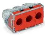 WAGO 773-173 Jungiamasis gnybtas, 3 poliai, Push-Wire, 41 A, 400 V, raudonas/skaidrus