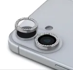 Guess fiksuoto blizgaus dizaino apsauginis lę&scaron;is Apple iPhone 16/16 Plus, sidabrinis