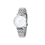 Pierre Cardin moteri&scaron;kas kvarcinis analoginis laikrodis CCM.0550, 32 mm nerūdijančio plieno korpusas, baltas ciferblatas, juodas odinis dirželis