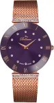 BELLEVUE Woman F114 Quartz Analog Watch 26mm Stainless Steel Leather Black