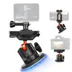 KF 3D Ball Head Magnetic Base Mount for GoPro Smartphone Camera with 1/4 inch Thread KF31.156 Black