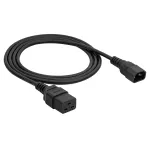 Akyga AK-UP-02 serverio maitinimo prailginimo kabelis IEC C14 &ndash; IEC C19, 3 x 1 mm&sup2;, 1,8 m, juodas