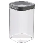 CURVER Dry Cube kvadratinis maisto laikymo indas 1,8L, permatomas su pilku dangteliu, hermeti&scaron;kas ir nepralaidus
